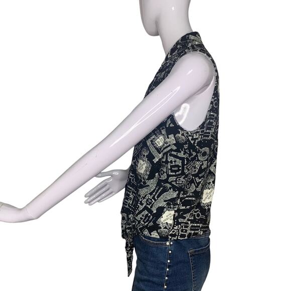 Harry Potter The Marauder's Map Print Top Sleeveless Buttons Down Size XL Junior - Picture 5 of 13